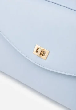 Niebieska Torebka Typu Kuferek z Rączką i Klapą z Paskiem Crossbody Phoebyne