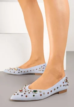 Niebieskie Balerinki z Ozdobnymi Kamykami Ulirella