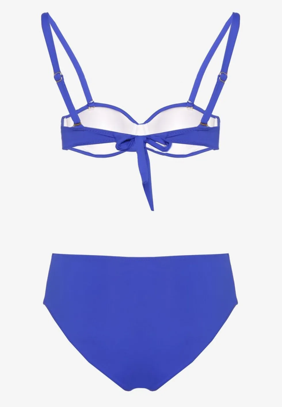 Niebieskie Bikini Biustonosz Ozdobiony Geometryczną Aplikacją i Majtki Figi Kinrina