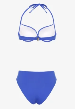 Niebieskie Bikini Majtki Figi i Biustonosz Ozdobione Wiązaniem Saniorie