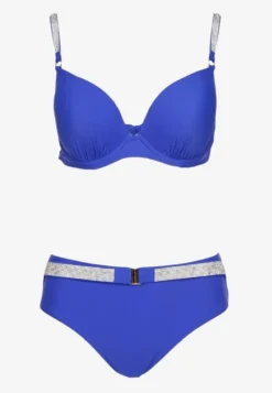 Niebieskie Bikini Majtki Figi i Biustonosz z Cyrkoniami Tenumela