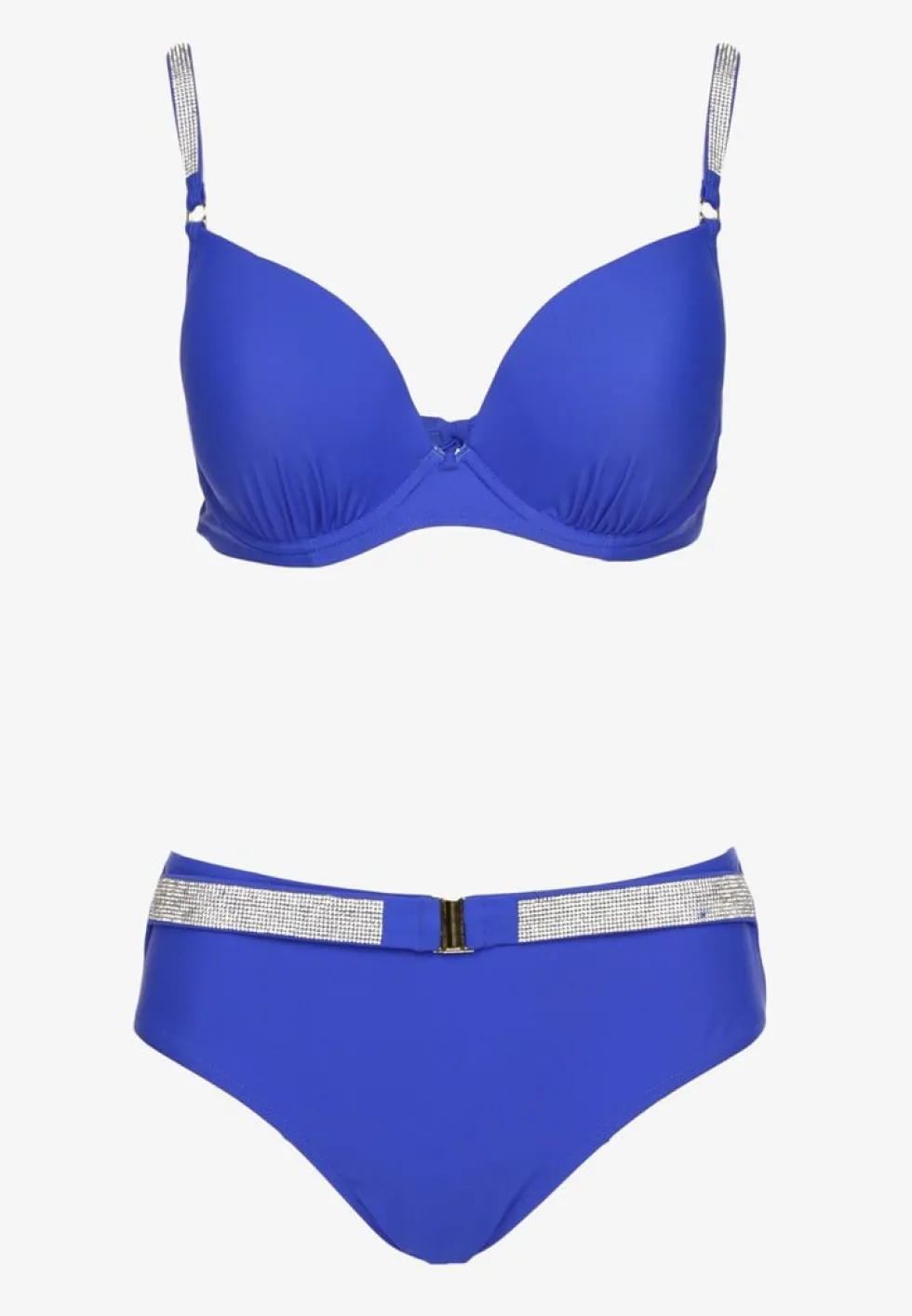Niebieskie Bikini Majtki Figi i Biustonosz z Cyrkoniami Tenumela