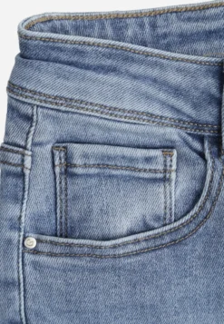 Niebieskie Casualowe Jeansy Flare Regular Waist z Bawełną Joshea