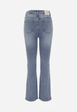 Niebieskie Casualowe Jeansy Flare Regular Waist z Bawełną Joshea
