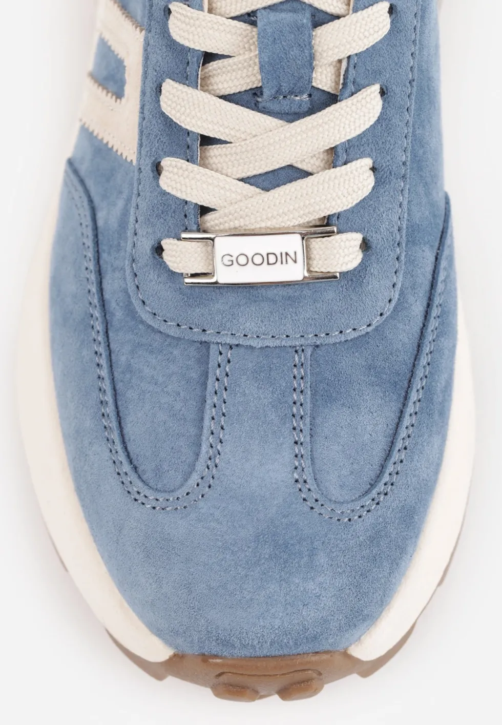 Niebieskie Chunky Sneakersy z Zamszu Naturalnego na Platformie z Bieżnikiem Ezze