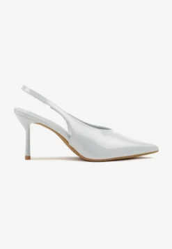 Niebieskie Czółenka Sandały Slingback Vices na Obcasie Typu Szpilka Tilionea