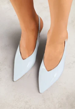Niebieskie Czółenka Sandały Slingback Vices na Obcasie Typu Szpilka Tilionea