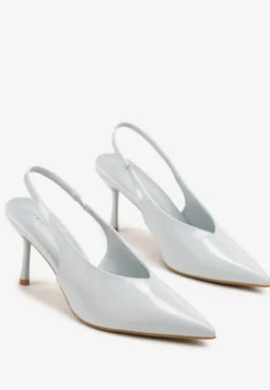 Niebieskie Czółenka Sandały Slingback Vices na Obcasie Typu Szpilka Tilionea