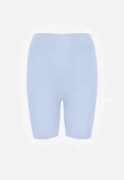 Niebieskie Elastyczne Szorty Biker High Waist Diovien