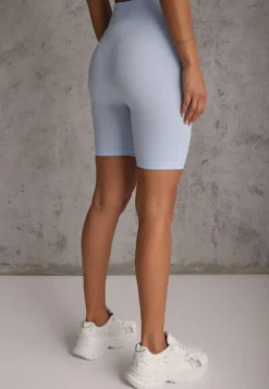 Niebieskie Elastyczne Szorty Biker High Waist Diovien