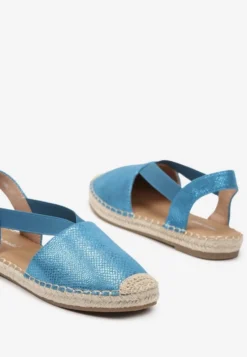 Niebieskie Espadryle na Płaskiej Podeszwie Cecilas