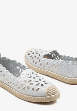 Niebieskie Espadryle Vices Ozdobione Ażurowym Wzorem i Ozdobną Plecionką Arivosa