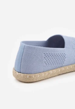 Niebieskie Espadryle z Plecioną Cholewką przed Kostkę Mokosa