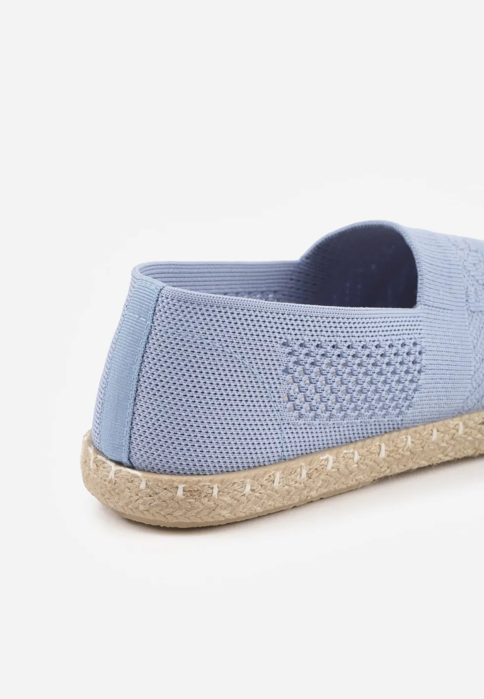 Niebieskie Espadryle z Plecioną Cholewką przed Kostkę Mokosa