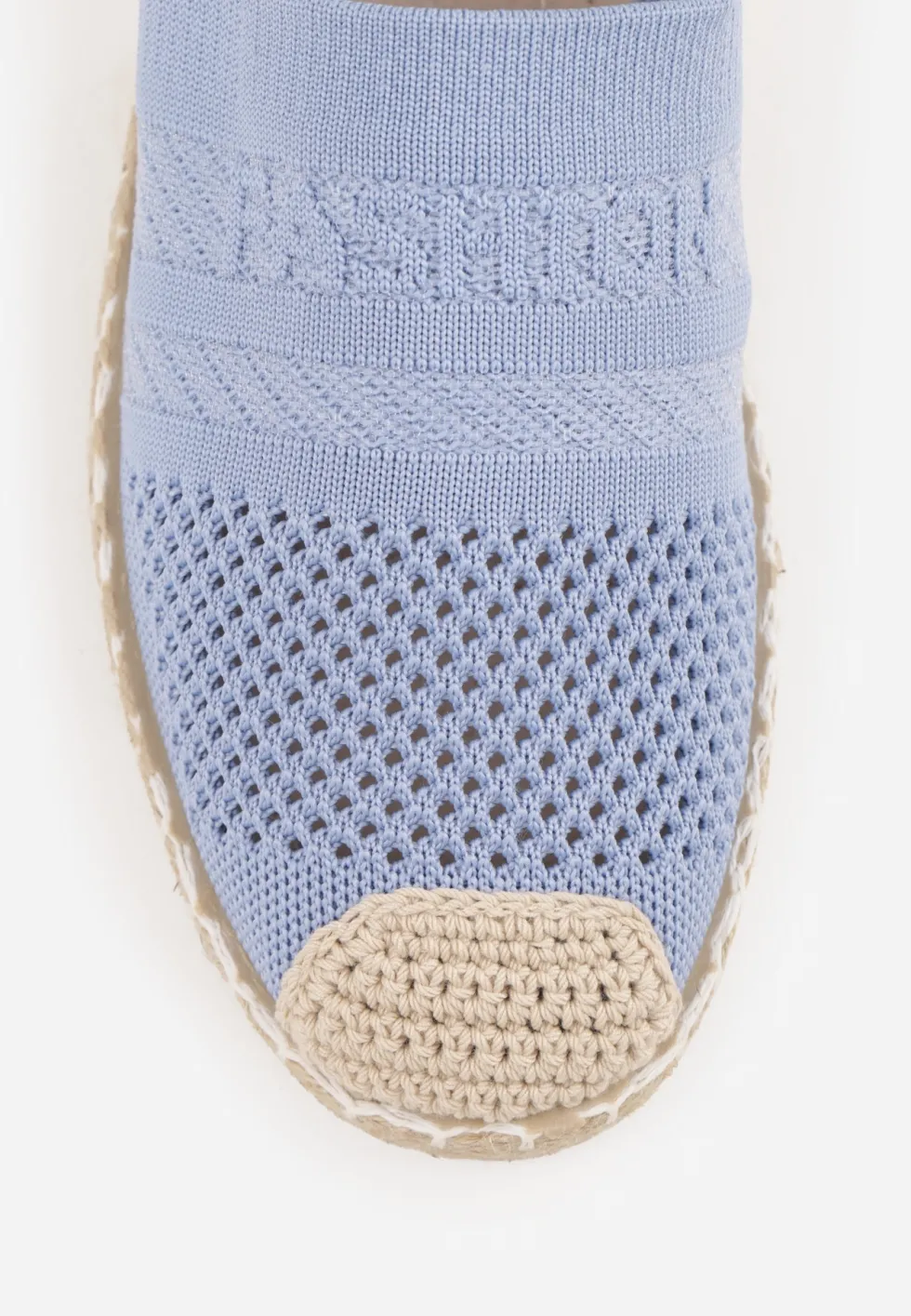 Niebieskie Espadryle z Plecioną Cholewką przed Kostkę Mokosa