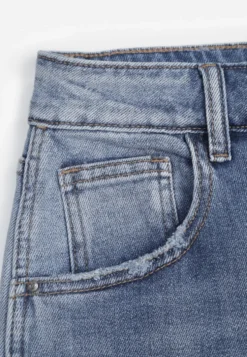 Niebieskie Jeansowe Szorty Casual Typu Jorts z Bawełną i Domieszką Wiskozy Polaera