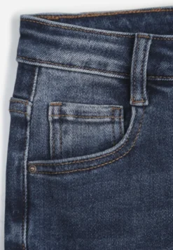 Niebieskie Jeansy Bawełniane Skinny Fit High Waist Hipho