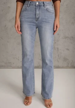 Niebieskie Jeansy Dzwony Bootcut High Waist z Bawełną Urilyss