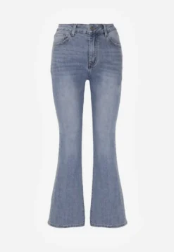Niebieskie Jeansy Dzwony Bootcut High Waist z Bawełną Urilyss