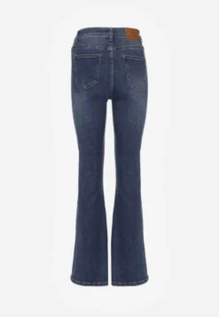 Niebieskie Jeansy High Waist o Kroju Dzwonów Finvenne