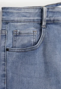 Niebieskie Jeansy High Waist Wide Leg z Bawełną Conana