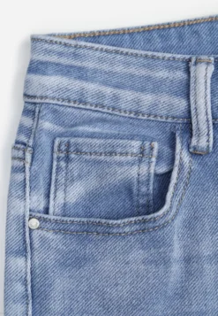 Niebieskie Jeansy High Waist Wide Leg z Bawełny Grynola
