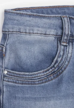 Niebieskie Jeansy High Waist Wide Leg z Bawełną i Domieszką Wiskozy Hirei