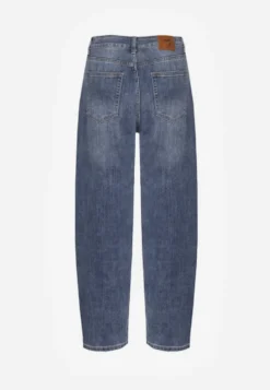 Niebieskie Jeansy o Kroju Balloon High Waist Analerie
