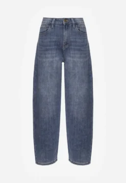 Niebieskie Jeansy o Kroju Balloon High Waist Analerie