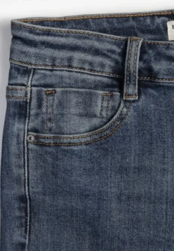 Niebieskie Jeansy Regular Waist z Bawełny o Kroju Dzwonów Zenirae
