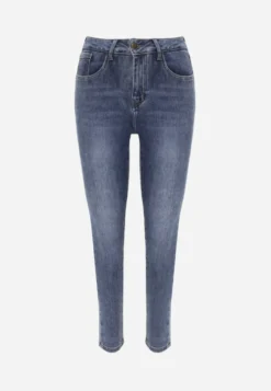 Niebieskie Jeansy Skinny Jeans z Bawełną z Elastyczną Gumką w Talii Finonas