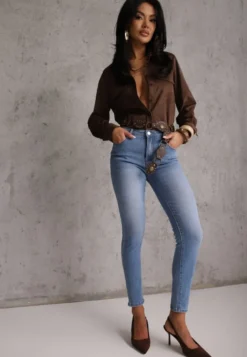 Niebieskie Jeansy Skinny z Bawełną Push-Up Erilessa