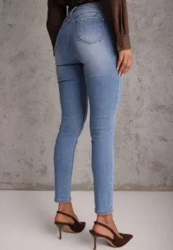 Niebieskie Jeansy Skinny z Bawełną Push-Up Erilessa