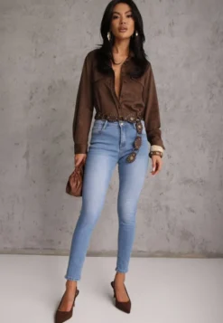 Niebieskie Jeansy Skinny z Bawełną Push-Up Erilessa