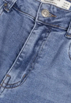 Niebieskie Jeansy Wide Leg High Waist z Elastycznego Denimu z Bawełną Jelimia