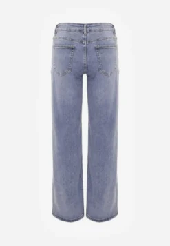 Niebieskie Jeansy Wide Leg Regular Waist z Bawełną i Dodatkiem Wiskozy Jeniemala
