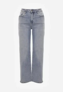Niebieskie Jeansy Wide Leg Regular Waist z Bawełną i Dodatkiem Wiskozy Jeniemala