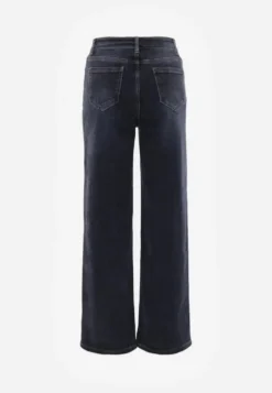 Niebieskie Jeansy z Bawełną o Kroju High Waist Straight Leg Rhaenithe