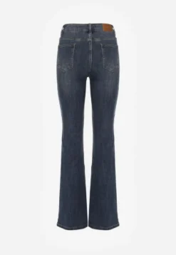 Niebieskie Jeansy z Domieszką Wiskozy o Kroju Flare High Waist Alendria