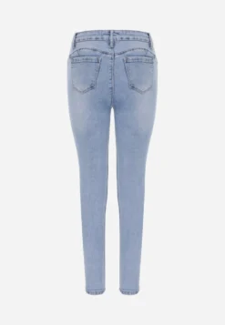 Niebieskie Modelujące Jeansy Skinny z Bawełną Simiel