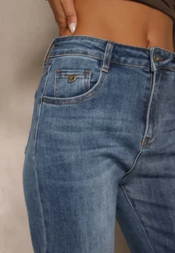 Niebieskie Proste Jeansy Regular Waist Fesalira