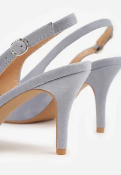 Niebieskie Sandały na Szpilce w Stylu Slingback Tarosie
