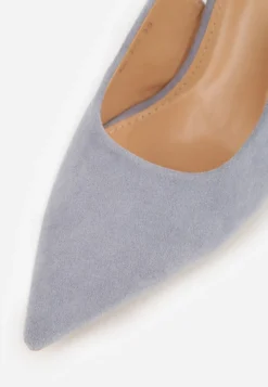 Niebieskie Sandały na Szpilce w Stylu Slingback Tarosie