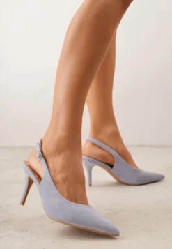 Niebieskie Sandały na Szpilce w Stylu Slingback Tarosie
