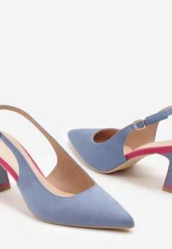 Niebieskie Sandały Vices na Kaczuszce Typu Slingback Edilitha
