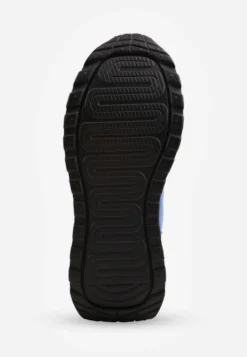Niebieskie Sneakersy na Platformie z Naturalnego Zamszu z Geometrycznym Wzorem i Napisem Latalissa