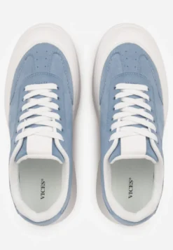 Niebieskie Sneakersy VICES na Platformie z Ozdobnym Noskiem Attis