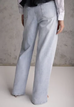 Niebieskie Szerokie Jeansy z Bawełny High Waist Vimalianna