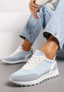 Niebieskie Sznurowane Sneakersy przed Kostkę Kiea