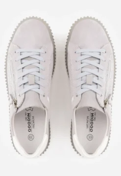 Niebieskie Zamszowe Sneakersy z Półtransparentną Podeszwą Suwakiem i Wkładką ze Skóry Sewtera